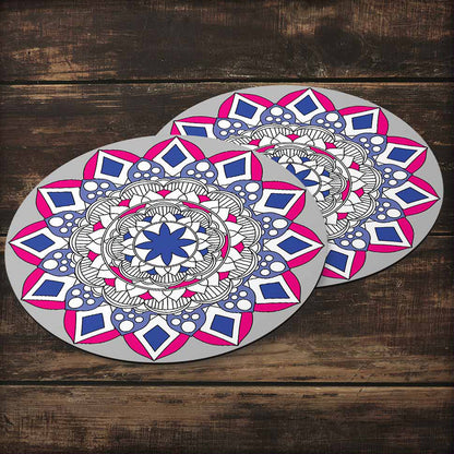 Circular Pattern In Form Of Mandala, Decorative Ornament In Oriental Style, Ornamental Mandala Design Background Tea Coaster